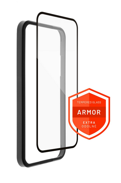 Prémiové ochranné tvrzené sklo FIXED Armor s aplikátorem pro Apple iPhone 14/13/13 Pro, černé