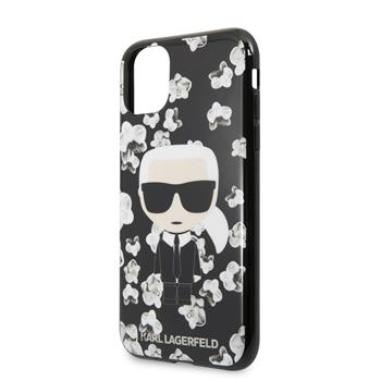 BestMobil Karl Lagerfeld TPU Flower Kryt pro iPhone 11 Black (EU Blister)