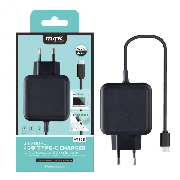 CD PLUS AT805 USB-C pro Notebooky a Smarphony, 3A, černá