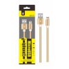 Datový a nabíjecí kabel PLUS 8050, MicroUSB + iPhone Lightning, zlatý