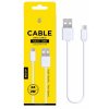 Datový a nabíjecí kabel PLUS, Micro USB 2A/2M, (AS108), bílý