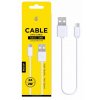 Datový a nabíjecí kabel PLUS, Micro USB 2A/2M, (AS108), bílý