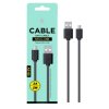 Datový a nabíjecí kabel PLUS, Micro USB 2A/2M, (AS108), černý