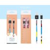 Datový a nabíjecí USB kabel PLUS, pro iPhone lightning, 2A,1M, (P5742),vzor růžový