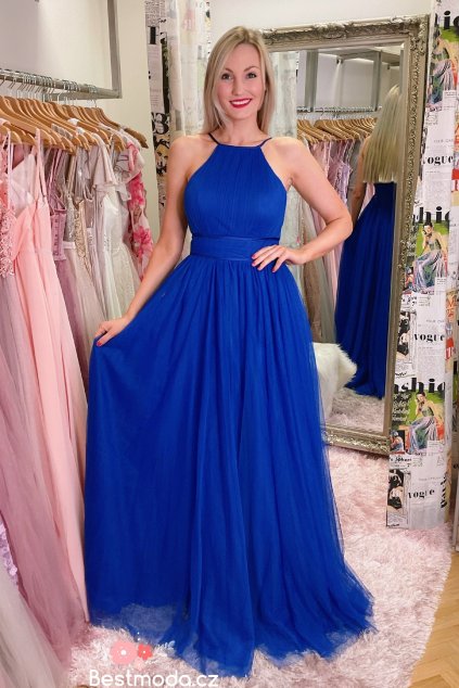 Modre saty na ples elegantni saty na svatbu bestmoda