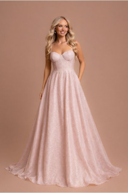 Zelené třpytivé společenské večerní plesové šaty Solange na plesy, večírky, gala večery