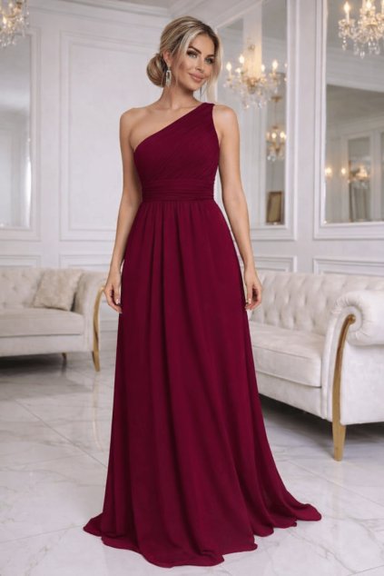 Vínové společenské šaty na svatbu pro svatební hosty, družčky, svědkyni, do tanečních, šaty na ples (1)