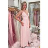 Dlouhé růžové šaty na svatbu pro družičky