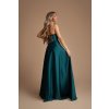smaragdové zelené saténové korzetové šaty Emma dlouhé společenské na ples i svatby