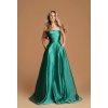 Zelene tyrkysove satenove plesove maturitni saty na maturitni ples s kapsami