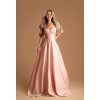 Svetle ruzove satenove spolecenske plesove saty na maturitni ples tanecni Ruth Eva Lola
