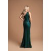 Zelené třpytivé společenské večerní plesové šaty Solange na plesy, večírky, gala večery (1)