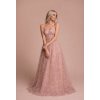 Rose Gold růžové zlaté třpytivé plesové šaty na maturitní ples, taneční, gala večer