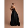 Černé společenské plesové šaty Emma s rozparkem