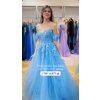 Světle modré třpytivé plesové šaty Juliette na maturitní ples i prodlouženou