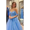 Světle modré třpytivé plesové šaty Juliette na maturitní ples i prodlouženou
