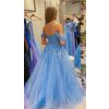 Světle modré třpytivé plesové šaty Juliette na maturitní ples i prodlouženou