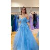 Světle modré třpytivé plesové šaty Juliette na maturitní ples i prodlouženou