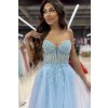 Světle modré třpytivé plesové šaty Stella na maturitní ples i prodlouženou