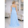 Světle modré společenské šaty Elsie na svatby pro družičky a svatební hosty