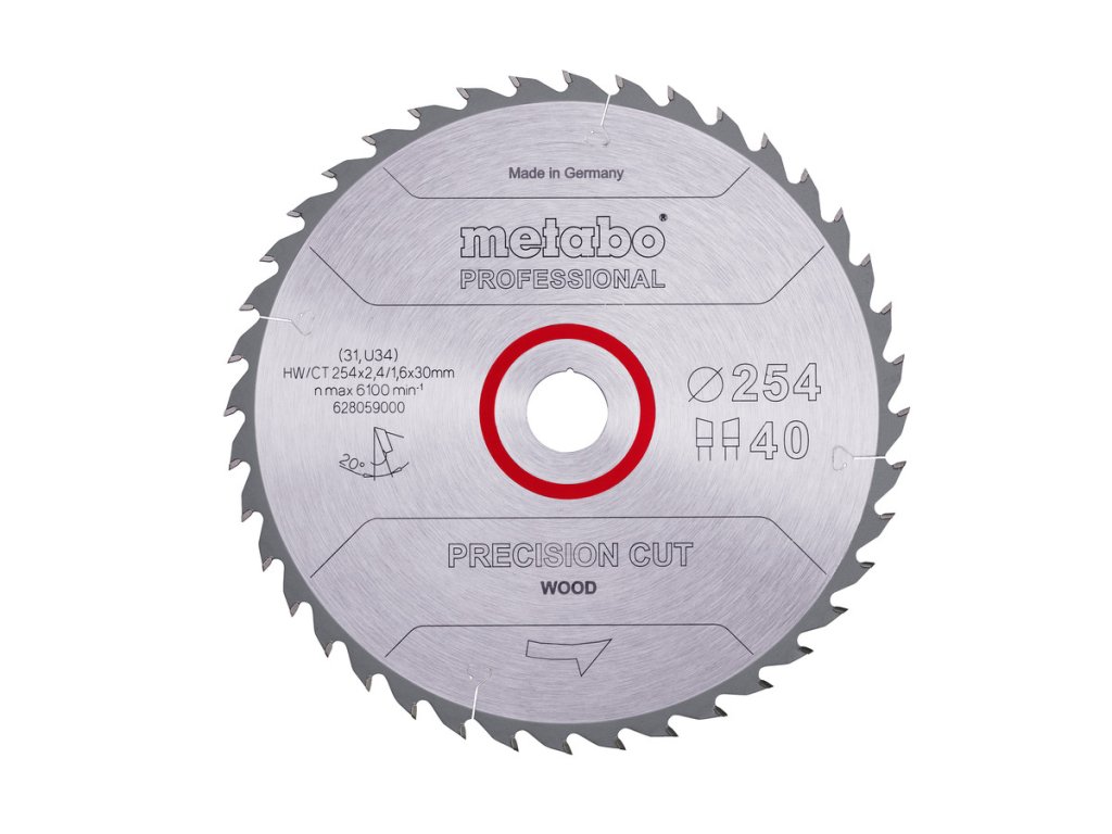 Pilový kotouč "precision cut wood - professional", 254x2,4/1,6x30, Z40 WZ 20°