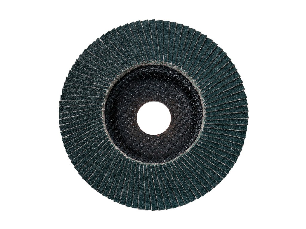 Lamelový brusný talíř 125 mm P 60, zirkonový korund, ocel, nerezová ocel, klenuté provedení