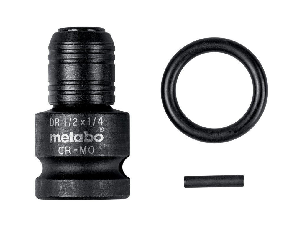 Adaptér pro příklep 1/2" na 1/4" E6,3, 3dílný, včetně pojistného kroužku a pojistného kolíku