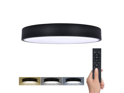 Solight LED osvětlení s dálkový ovladačem LECCE, 50W, 3100lm, 40cm, změna chromatičnosti, stmívatelné, černá