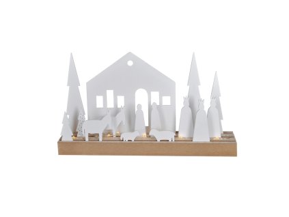 Solight LED zimní vesnička, modulární, 14 prvků, 10x LED, 2x AAA