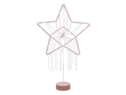 Solight LED vánoční hvězda stolní, pletená, 35x LED, 2x AAA