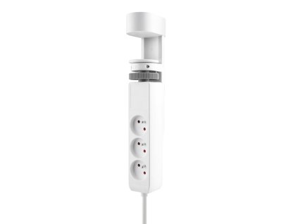Solight 3z + USB A+C přenosné stolní zásuvky, 2m, bílá, USB rychlonabíječka 20W PD