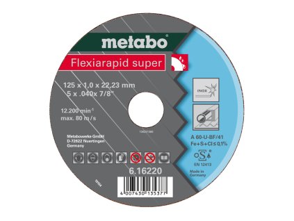 Flexiarapid super 125x1,0x22,23 Inox, řezný kotouč, přímé provedení