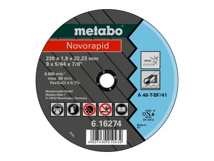 Novorapid 115 x 1,0 x 22,23 mm, Inox, řezný kotouč, přímé provedení