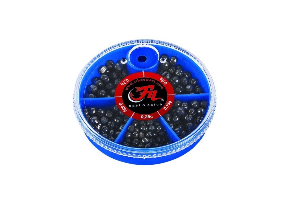 filfishing broky split shots small box