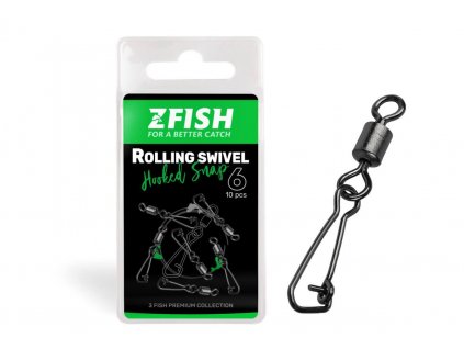 zfish obratlik rolling swivel hooked snap