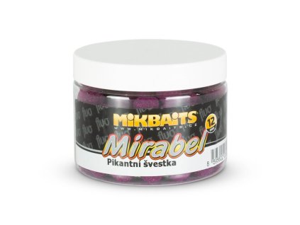 82848 mikbaits mirabel fluo boilie 150ml pikantni svestka 12mm