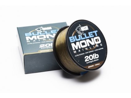 84984 nash vlasec bullet mono 15lb 1000m brown hnedy