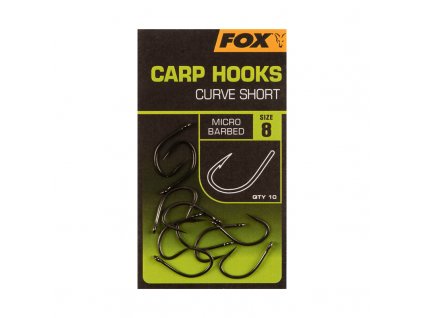 88536 fox international hacky carp hooks curve shank short vel 6