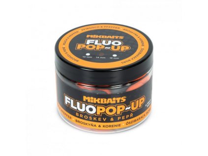 94443 mikbaits plovouci fluo boilie 150ml broskev pepr 14mm