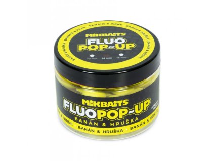 94449 mikbaits plovouci fluo boilie 150ml banan hruska 14mm