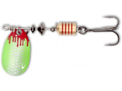 94923 magic trout trpytka 3 8 g 2 5 cm stribrna zelena zmagic trout magic trout bloody spinner 1ks