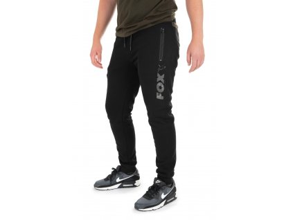 black camo logo joggers front