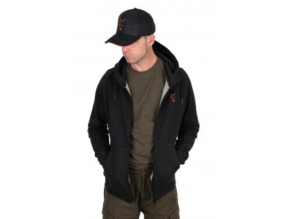ccl190 195 fox collection blackorange lightweight hoody zip open