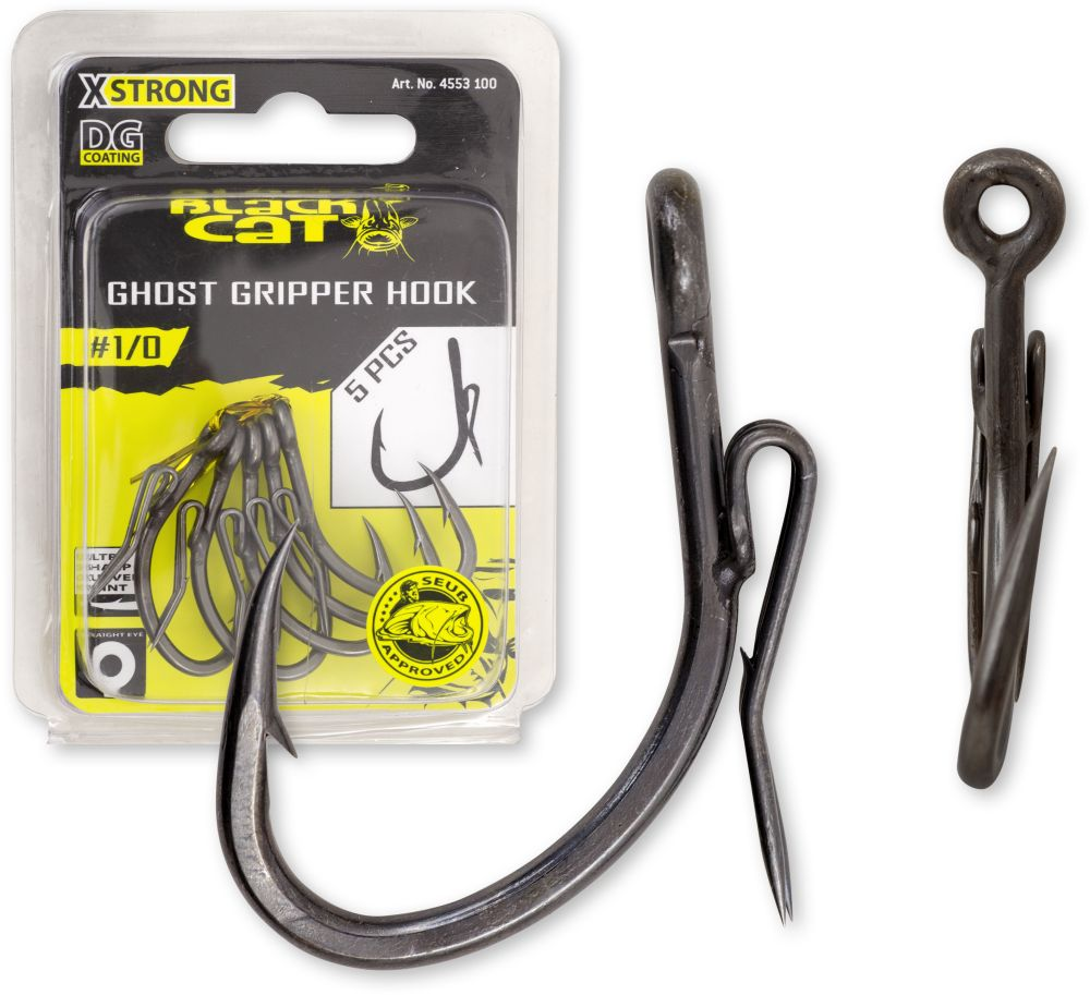 5ks - Háček Black Cat Ghost Gripper DG DG Coating Velikost #1/0