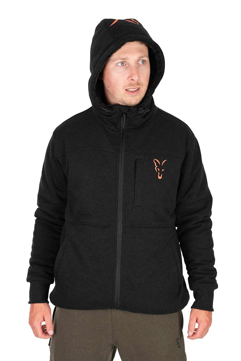 FOX COLLECTION SHERPA JACKET BLACK & ORANGE vel L