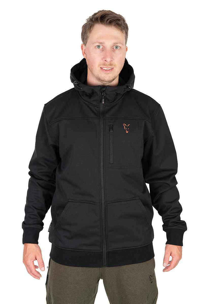 FOX COLLECTION SOFT SHELL JACKET BLACK & ORANGE vel .XL