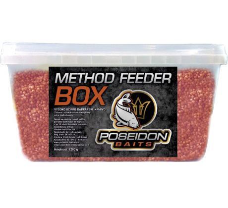 Poseidon Baits Method feeder box 1kg + booster - Med