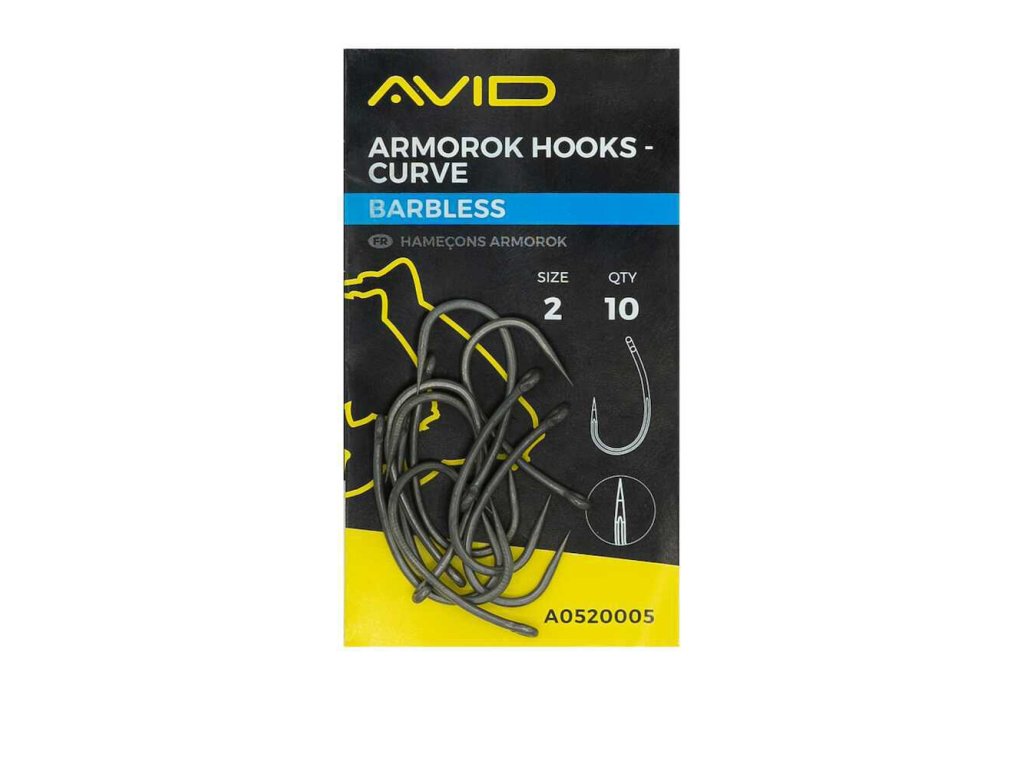Avid Carp Háček Armorok Curve Barbless vel. 4