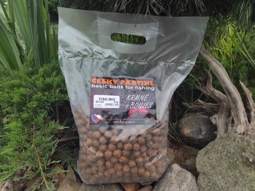 Český Partikl Krmné boilies 5kg 20mm - FISH MIX