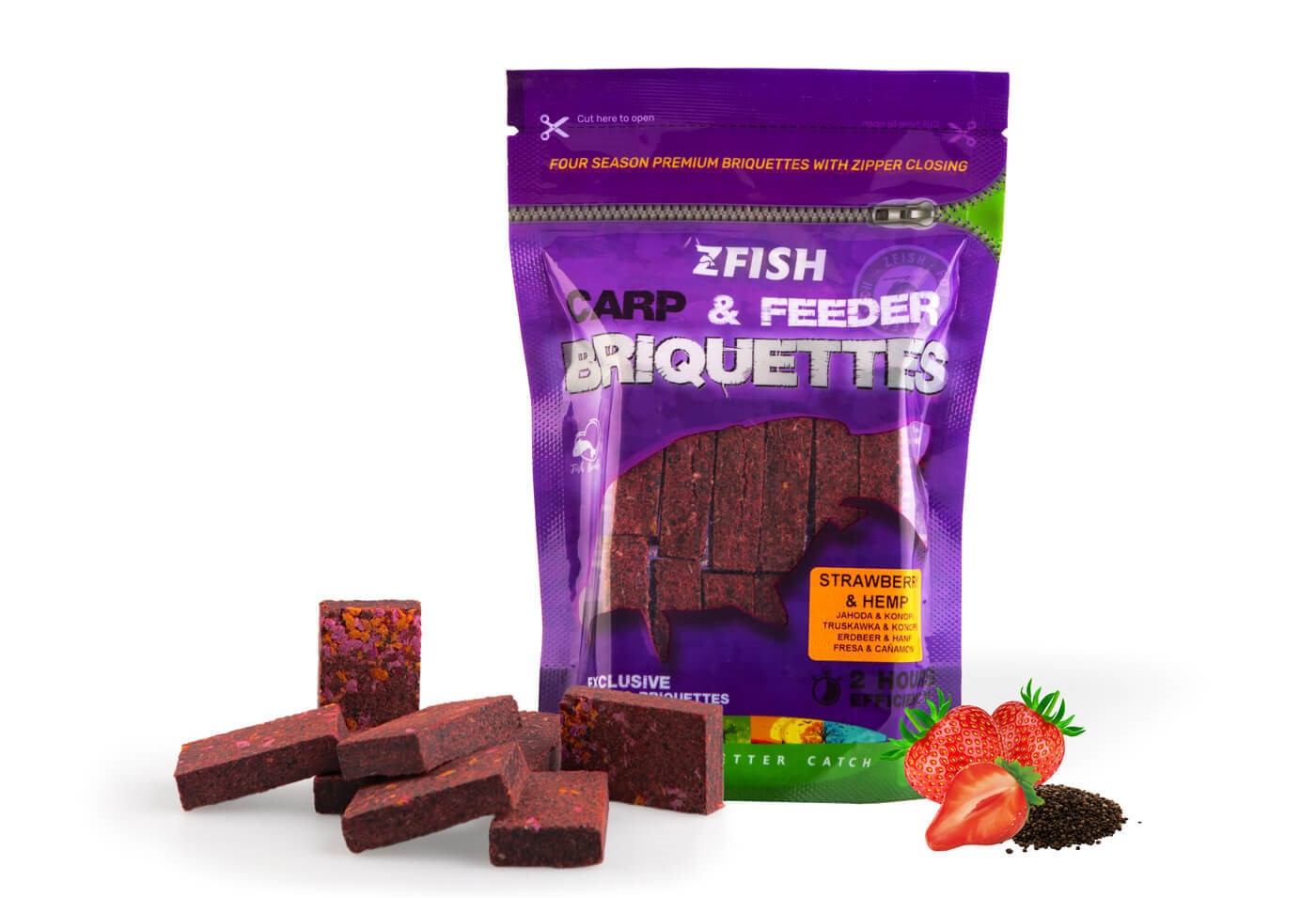 ZFISH ZAKRMOVACÍ BRIKETY STRAWBERRY - HEMP 220G